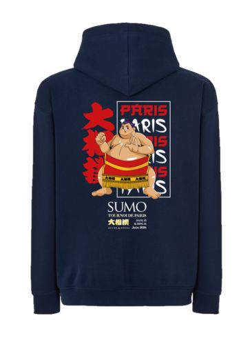 Sweat à Capuche Bleu Marine Paris Manga