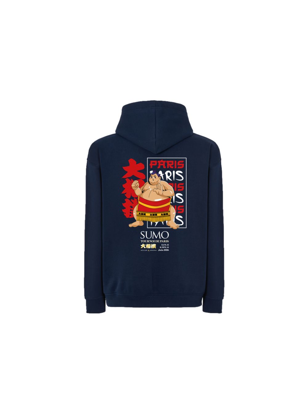 Sweat à Capuche Bleu Marine Paris Manga