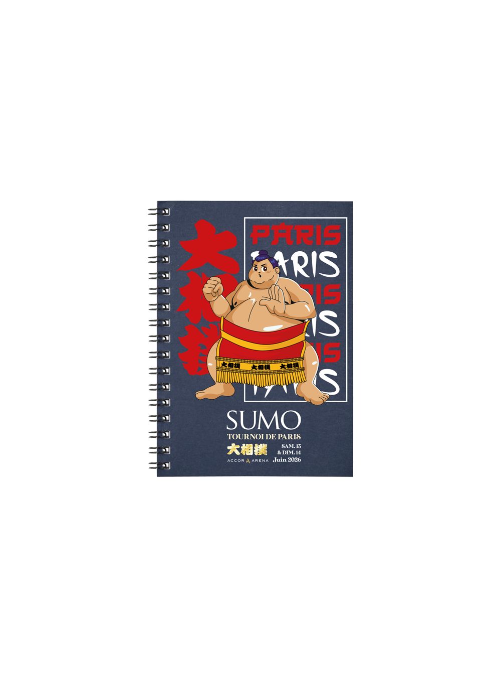 Carnet Spiralé Bleu Sumo Japon Paris 2026