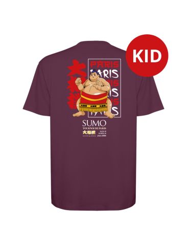 Paris 2026 Sumo Kid T-Shirt Burgundy – Official Edition